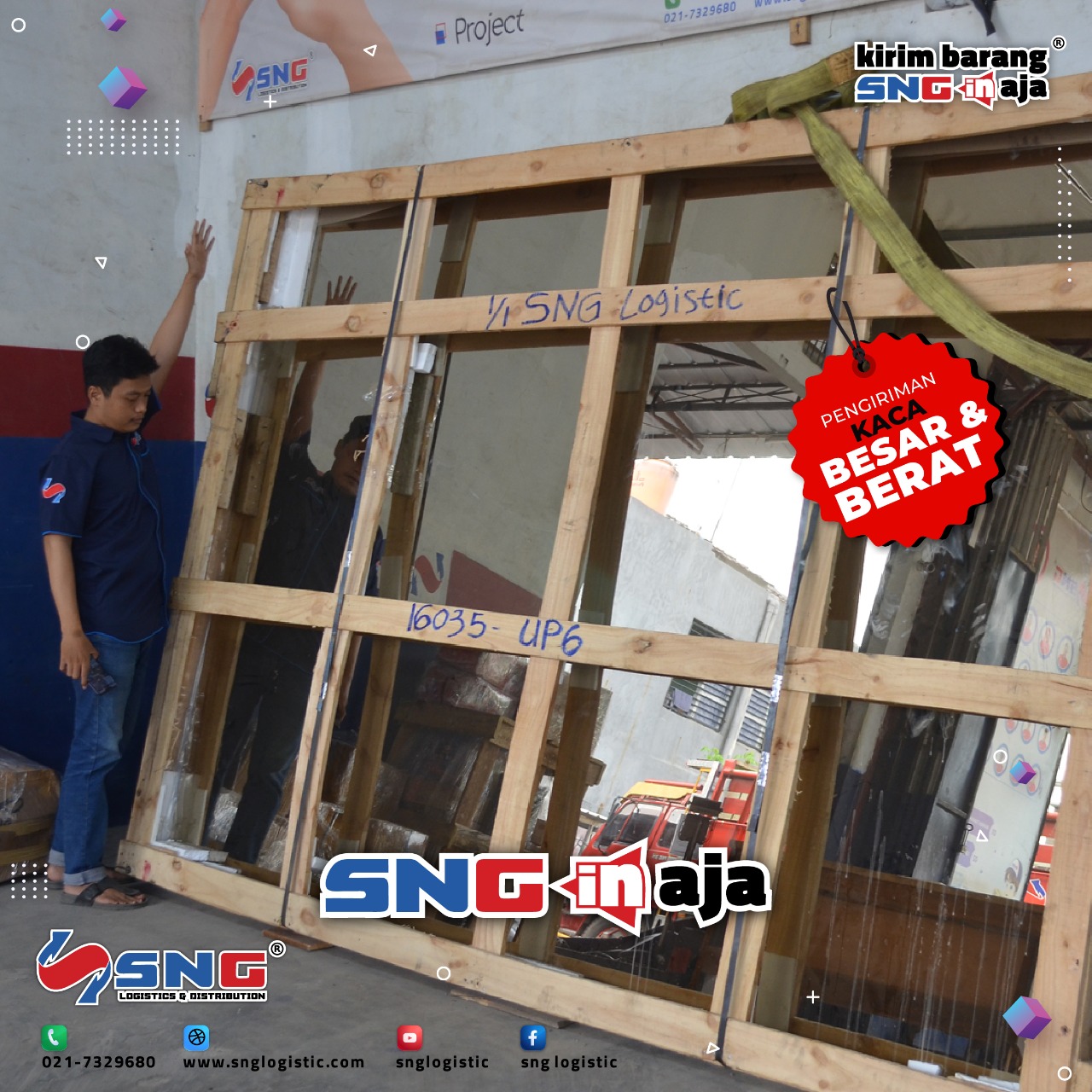 Kirim Kaca Besar ke Luar Pulau